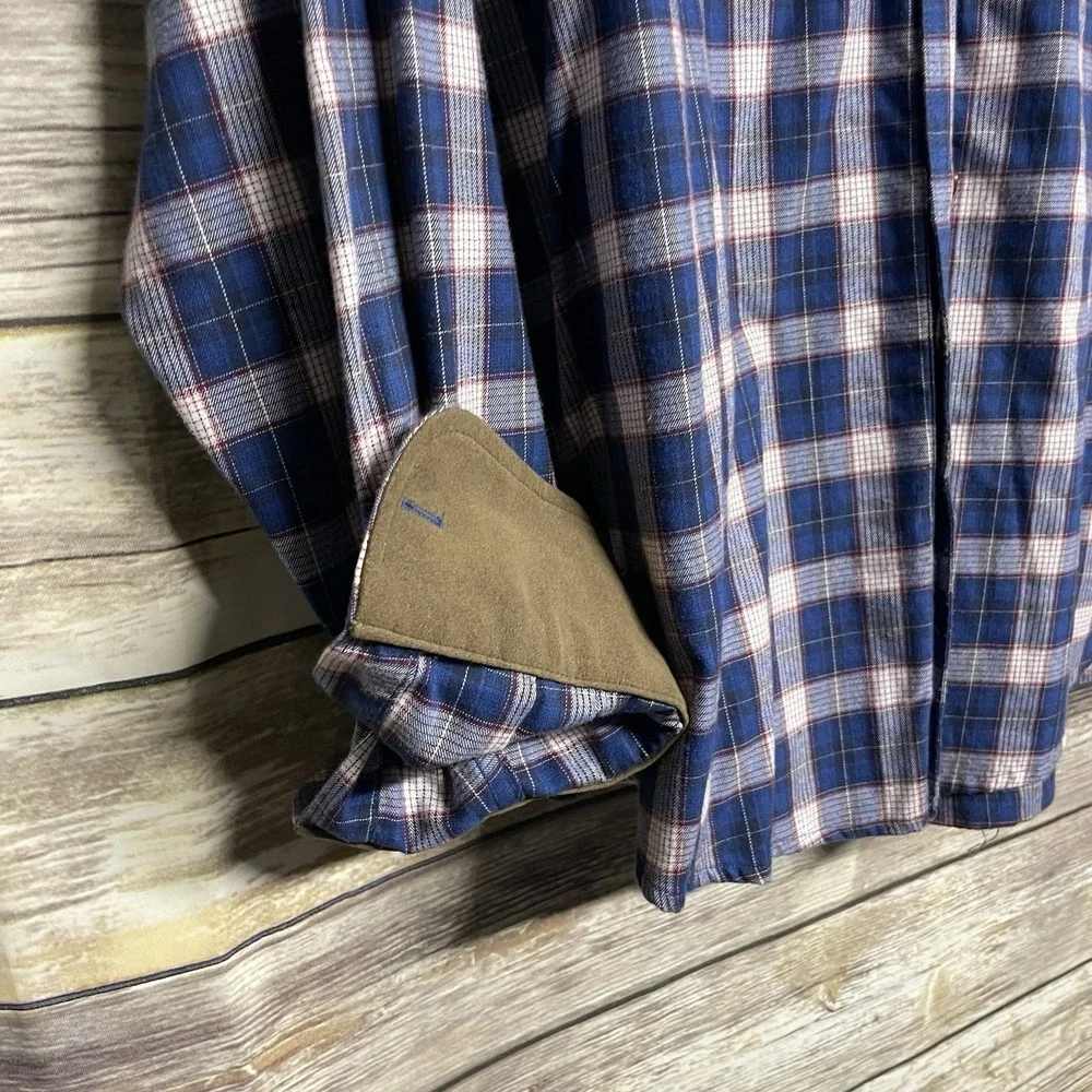 Cabela's Flip Cuff Button Down Shirt Men's 2XL Cotton Plaid Long‎ Sleeve Country